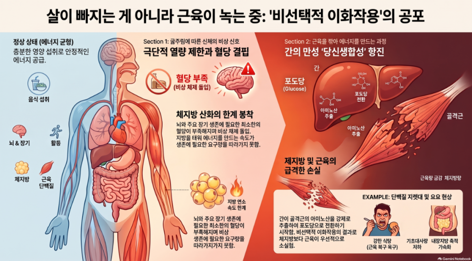 [마곡 다이어트] 급격한 감량 후 요요가 오는 생리학적 이유: '비선택적 이화작용'과 근육 보존의 중요성