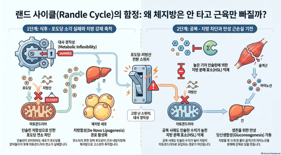 [마곡 다이어트] "물만 먹어도 살찐다"는 당신, 내 몸의 '에너지 스위치'가 고장 났습니다: 대사 경직성과 (Randle Cycle)의 병태생리